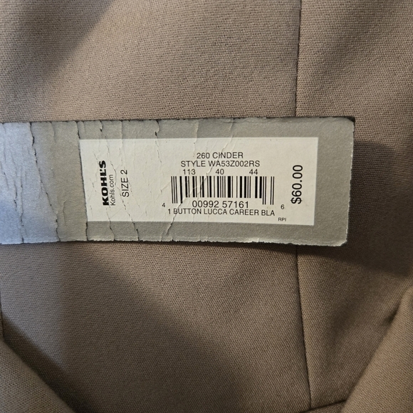 APT 9 One Button Lined Lucca Career Blazer Tan With Faux Pockets Size 2 - Picture 4 of 14